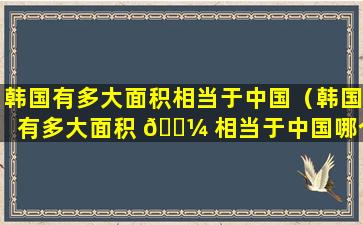 韩国有多大面积相当于中国（韩国有多大面积 🌼 相当于中国哪个地方）